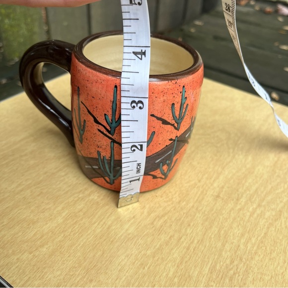 Handmade Handpainted Ceramic Southwestern Landscape Cactus Themed Collector Mug - Picture 15 of 16